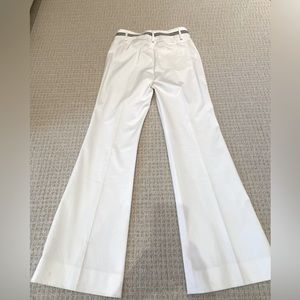 Zenobia white cotton pants, slight flare, size 2